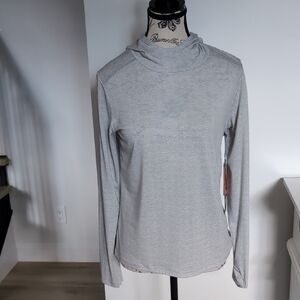 KYODAN | Women's Light Grey/White Hooded Gray Diamond Patterned Women's Top